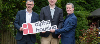 Cameron Watt, chief executive of Alpha; Gerard McKeown, head of finance at Alpha; and Dominic O’Neill, senior corporate banking manager at Danske Bank